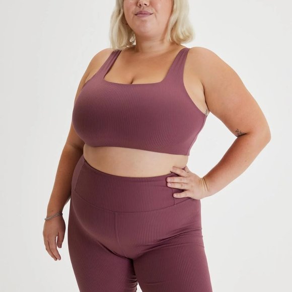 Girlfriend Collective RIB Tommy Cropped Bra (Goji) - Picture 5 of 7